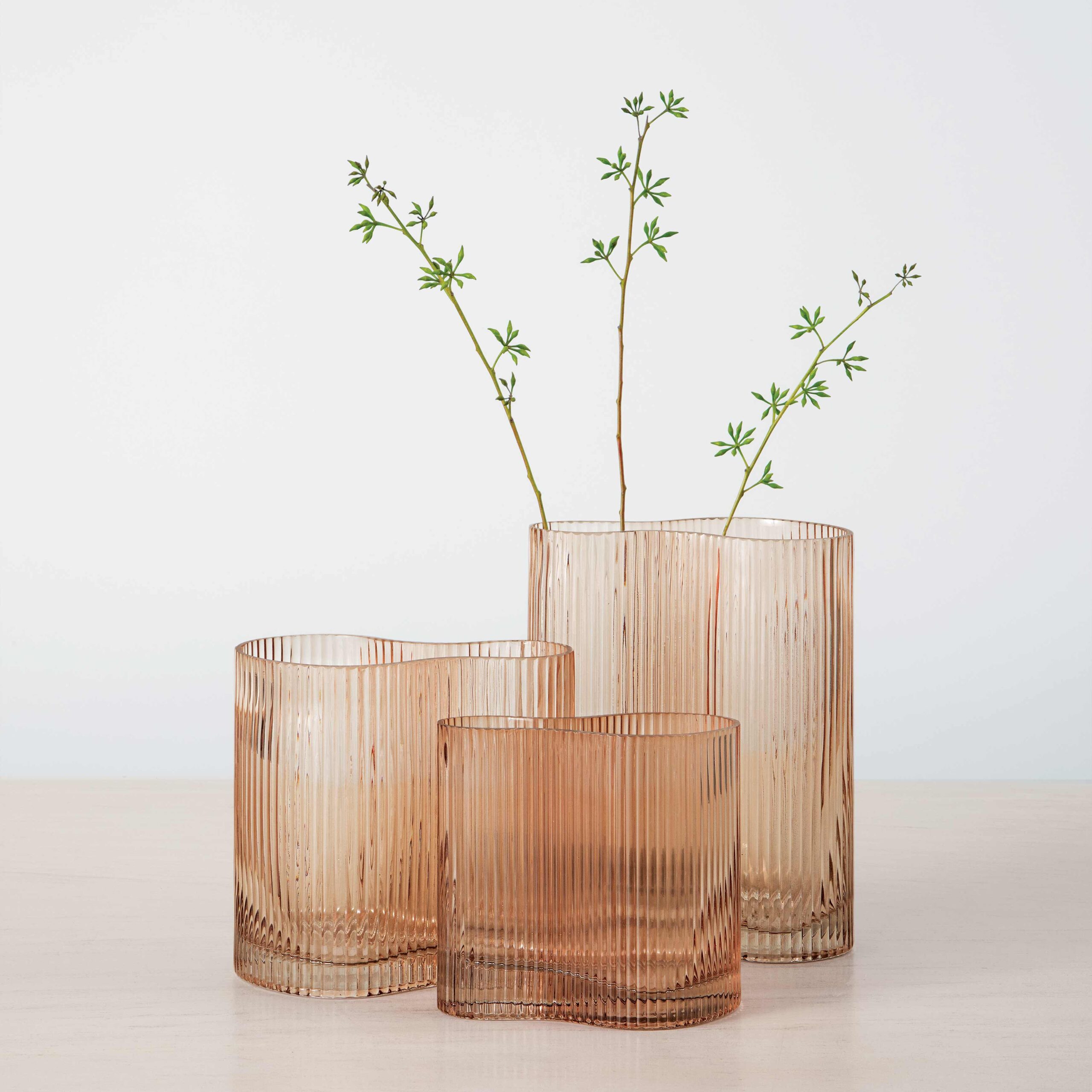 VASO DE VIDRO FRISADO ROSÊ (2)
