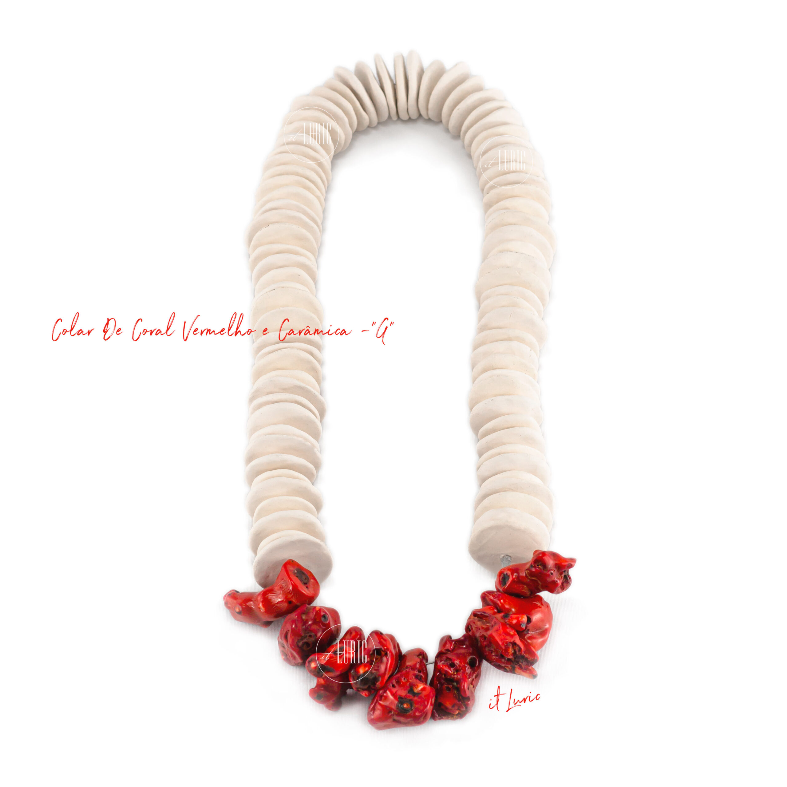 COLAR DE CORAL VERMELHO E CERÂMICA-G (1)