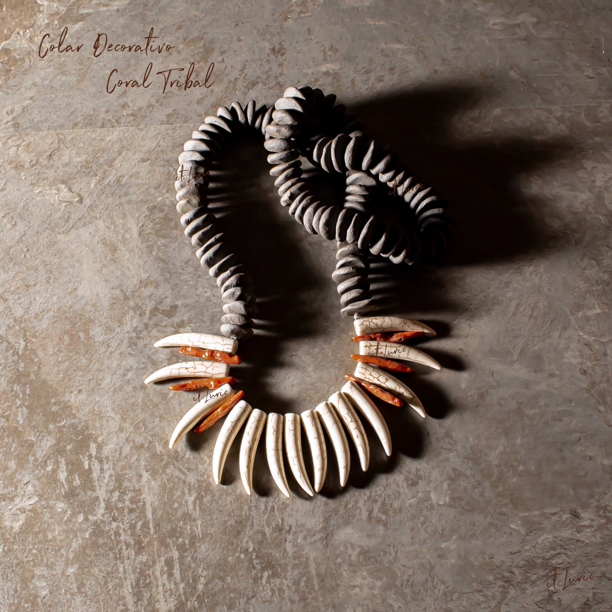 Colar Decorativo Coral Tribal 1 COLAR DECORATIVO CORAL TRIBAL (1)