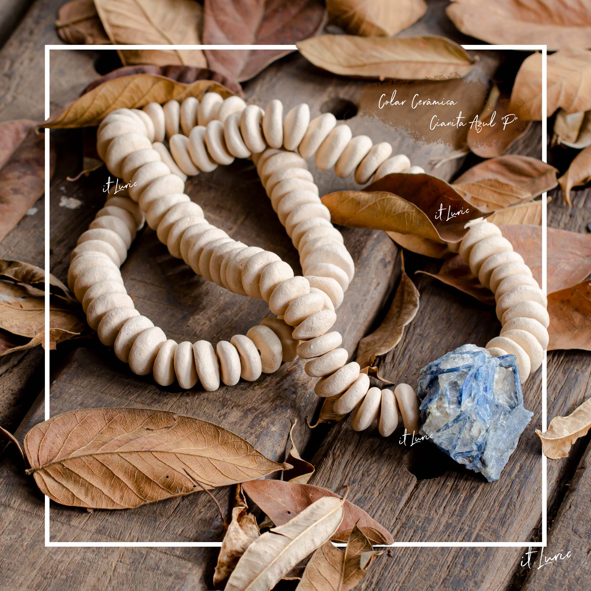 Colar Cerâmica Cianita Azul -P 1 COLAR CERÂMICA CIANITA AZUL-P (1)