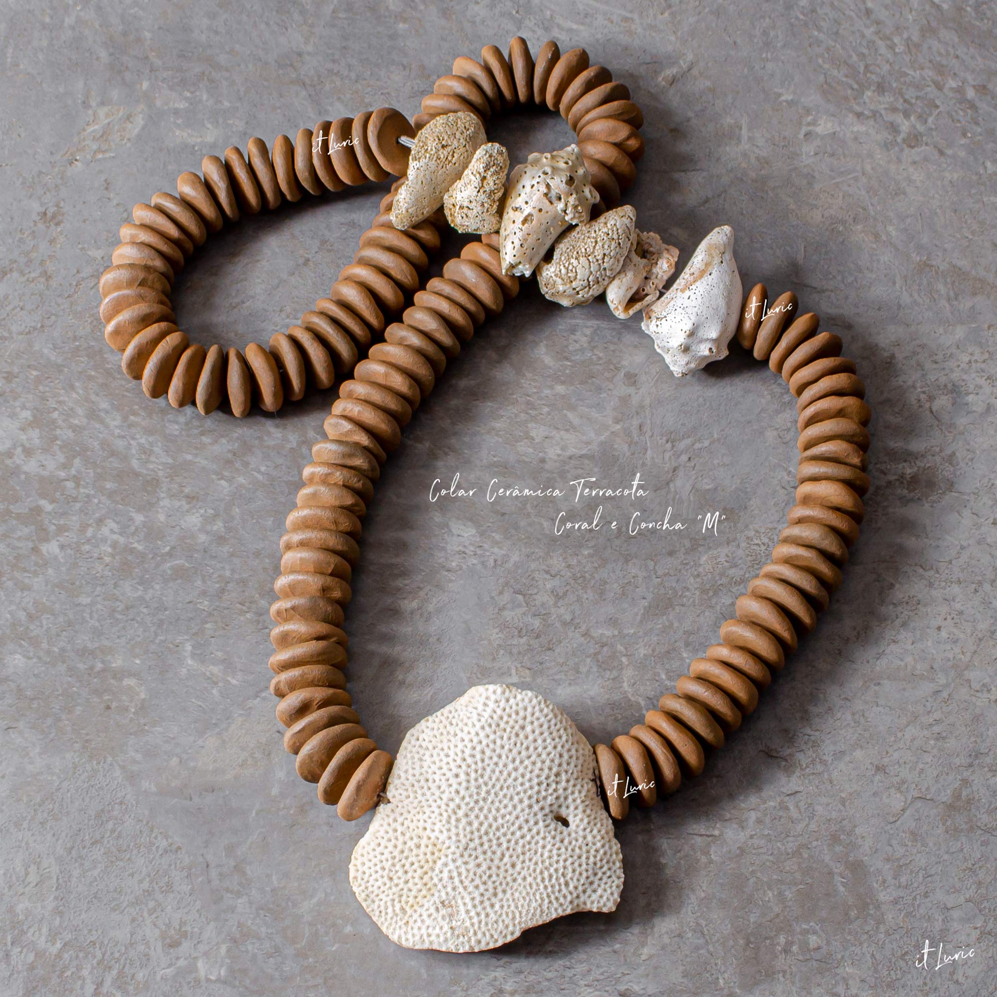 COLAR CERÂMICA TERRACOTA CORAL E CONCHA-M (4)