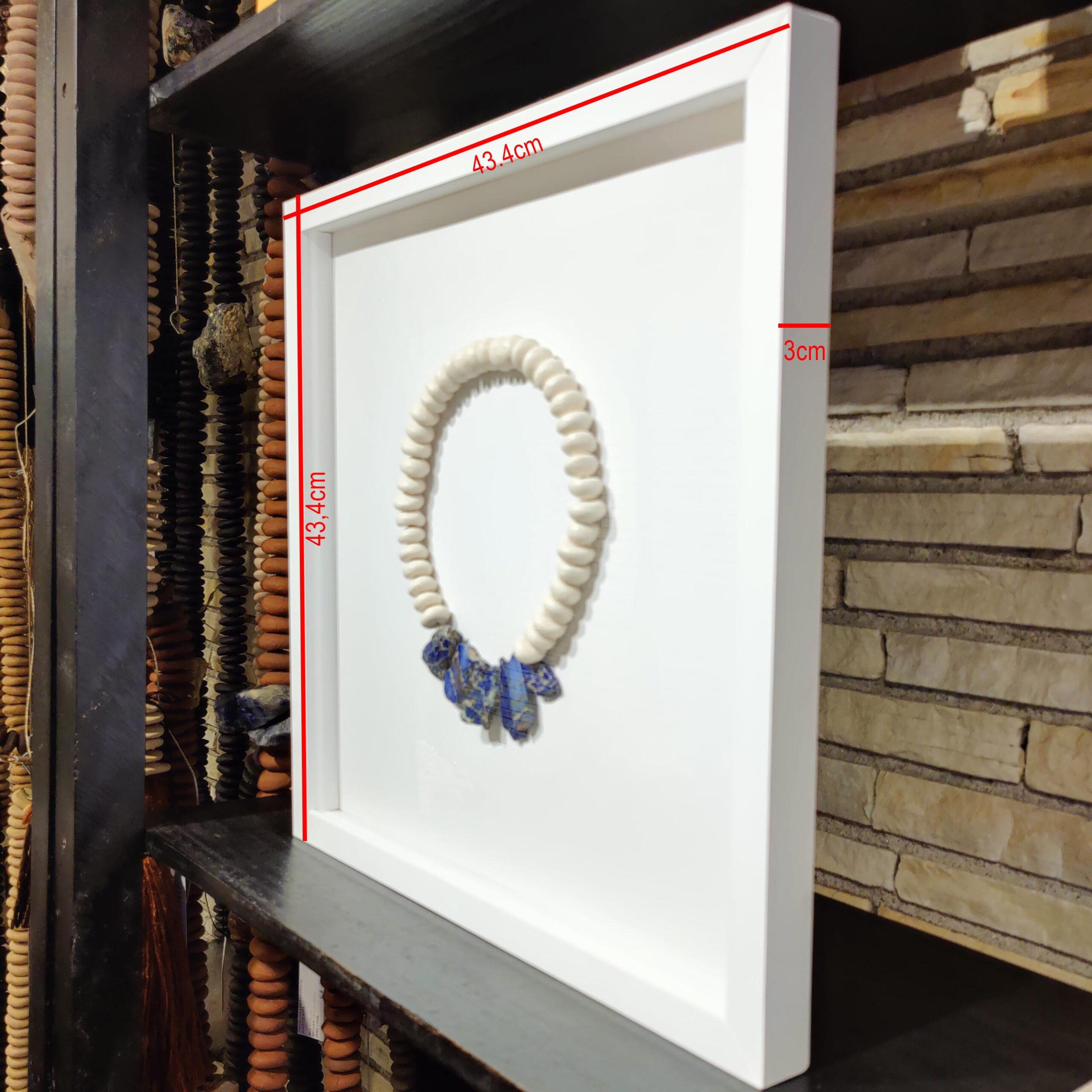 Quadro Colar Cerâmica Branca com Jaspe Imperial Azul