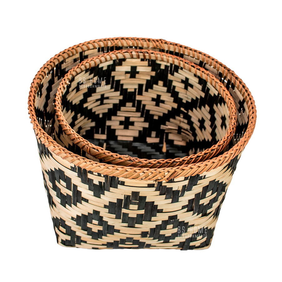 Conjunto de Cestas em Bambu Retro (2)
