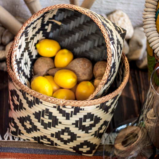 Conjunto de Cestas em Bambu Retro - PRODUÇÃO