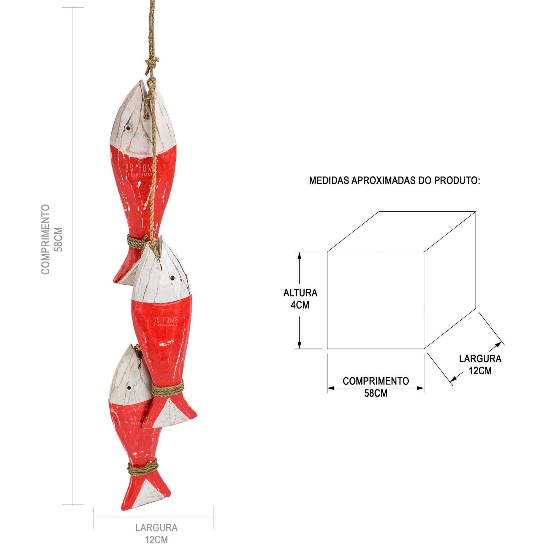Pingente de Peixe em Madeira Red (3)