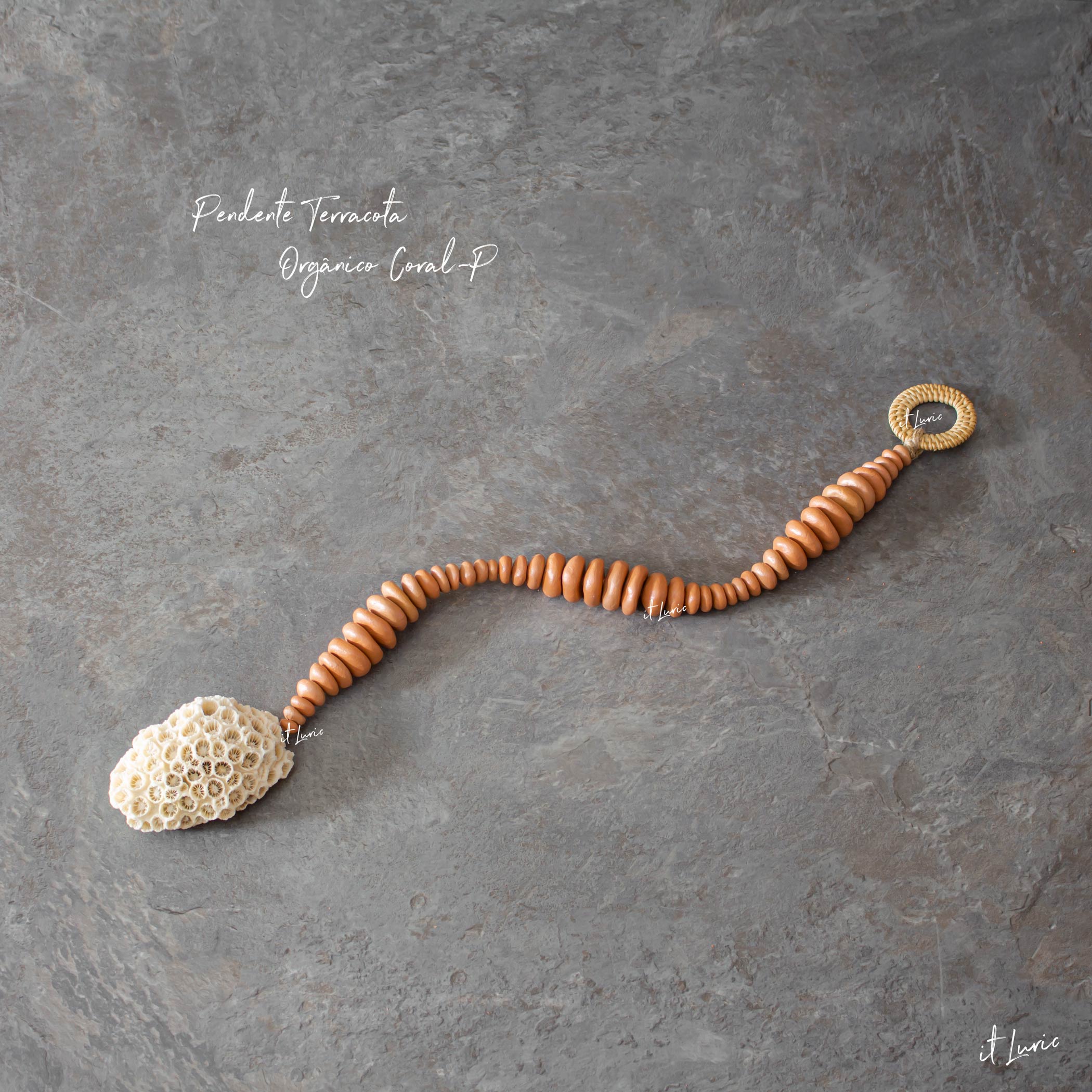 PENDENTE TERRACOTA ORGÂNICO CORAL -P